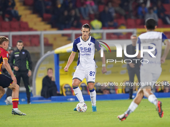 Daniele Ghilardi of Hellas Verona is in action during the Serie A match between Lecce and Verona in Lecce, Italy, on October 29, 2024. (