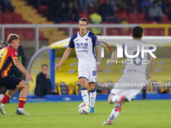 Daniele Ghilardi of Hellas Verona is in action during the Serie A match between Lecce and Verona in Lecce, Italy, on October 29, 2024. (