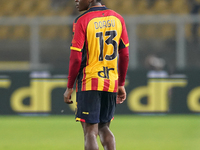 Patrick Dorgu of US Lecce is in action during the Serie A match between Lecce and Verona in Lecce, Italy, on October 29, 2024. (