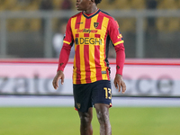 Patrick Dorgu of US Lecce is in action during the Serie A match between Lecce and Verona in Lecce, Italy, on October 29, 2024. (