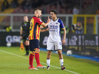 Ylber Ramadani of US Lecce gestures during the Serie A match between Lecce and Verona in Lecce, Italy, on October 29, 2024. (