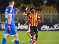 Patrick Dorgu of US Lecce is in action during the Serie A match between Lecce and Verona in Lecce, Italy, on October 29, 2024. (