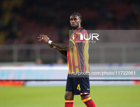 Kialonda Gaspar of US Lecce is in action during the Serie A match between Lecce and Verona in Lecce, Italy, on October 29, 2024. 