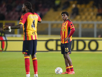 Patrick Dorgu of US Lecce is in action during the Serie A match between Lecce and Verona in Lecce, Italy, on October 29, 2024. (