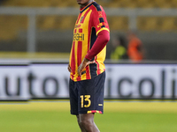 Patrick Dorgu of US Lecce is in action during the Serie A match between Lecce and Verona in Lecce, Italy, on October 29, 2024. (