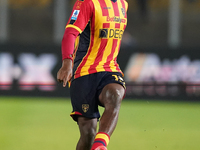 Patrick Dorgu of US Lecce is in action during the Serie A match between Lecce and Verona in Lecce, Italy, on October 29, 2024. (