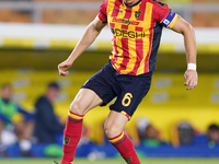 Federico Baschirotto of US Lecce is in action during the Serie A match between Lecce and Verona in Lecce, Italy, on October 29, 2024. (