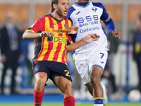 Antonino Gallo of US Lecce is in action during the Serie A match between Lecce and Verona in Lecce, Italy, on October 29, 2024. (