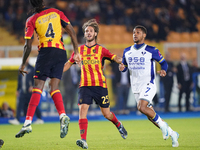 Antonino Gallo of US Lecce is in action during the Serie A match between Lecce and Verona in Lecce, Italy, on October 29, 2024. (