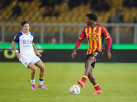 Patrick Dorgu of US Lecce is in action during the Serie A match between Lecce and Verona in Lecce, Italy, on October 29, 2024. (