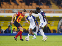 Federico Baschirotto of US Lecce is in action during the Serie A match between Lecce and Verona in Lecce, Italy, on October 29, 2024. (