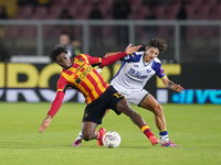 Patrick Dorgu of US Lecce is in action during the Serie A match between Lecce and Verona in Lecce, Italy, on October 29, 2024. (