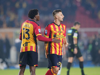 Ylber Ramadani of US Lecce gestures during the Serie A match between Lecce and Verona in Lecce, Italy, on October 29, 2024. (