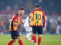 Ylber Ramadani of US Lecce gestures during the Serie A match between Lecce and Verona in Lecce, Italy, on October 29, 2024. (