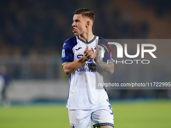 Players of Hellas Verona applaud the fans following the final whistle during the Serie A match between Lecce and Verona in Lecce, Italy, on...