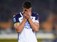 Players of Hellas Verona applaud the fans following the final whistle during the Serie A match between Lecce and Verona in Lecce, Italy, on...