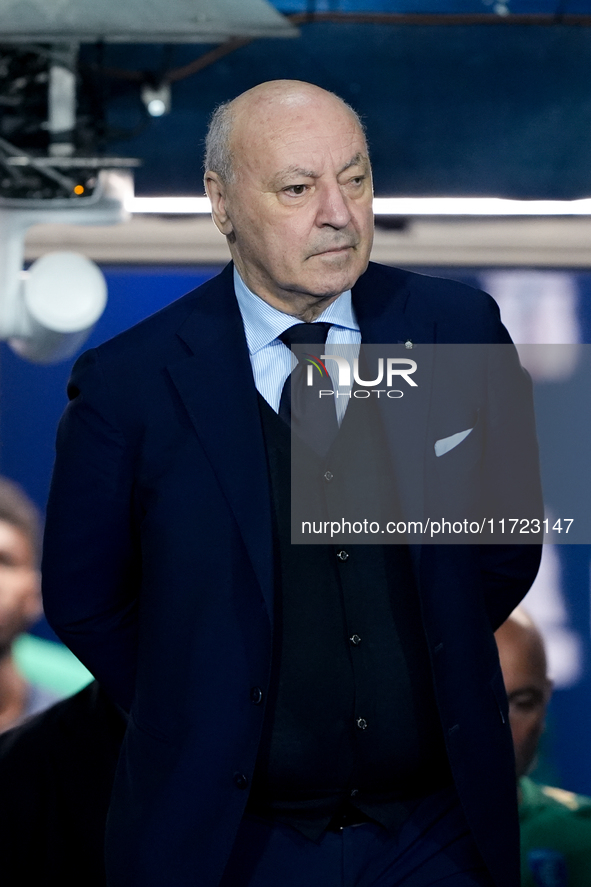 Inter chairman Giuseppe Marotta looks on during the Serie A Enilive match between Empoli FC and FC Internazionale at Stadio Carlo Castellani...