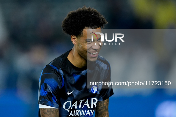 Tajon Buchanan of FC Internazionale reacts during the Serie A Enilive match between Empoli FC and FC Internazionale at Stadio Carlo Castella...