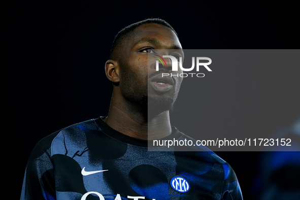 Marcus Thuram of FC Internazionale looks on during the Serie A Enilive match between Empoli FC and FC Internazionale at Stadio Carlo Castell...