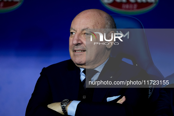 Inter chairman Giuseppe Marotta looks on during the Serie A Enilive match between Empoli FC and FC Internazionale at Stadio Carlo Castellani...