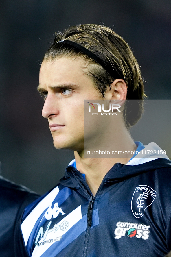 Lorenzo Colombo of Empoli FC looks on during the Serie A Enilive match between Empoli FC and FC Internazionale at Stadio Carlo Castellani on...