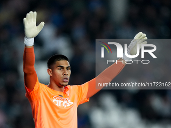 Devis Vasquez of Empoli FC gestures during the Serie A Enilive match between Empoli FC and FC Internazionale at Stadio Carlo Castellani on O...