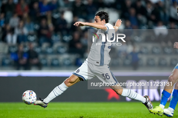 Matteo Darmian of FC Internazionale scores first goal after disallowed by VAR during the Serie A Enilive match between Empoli FC and FC Inte...