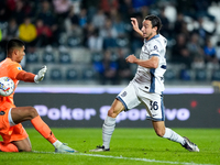 Matteo Darmian of FC Internazionale scores first goal after disallowed by VAR during the Serie A Enilive match between Empoli FC and FC Inte...