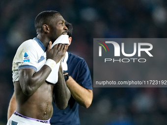 Marcus Thuram of FC Internazionale reacts during the Serie A Enilive match between Empoli FC and FC Internazionale at Stadio Carlo Castellan...