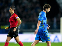 Saba Goglichidze of Empoli FC leaves the pitch after receiving a red card during the Serie A Enilive match between Empoli FC and FC Internaz...