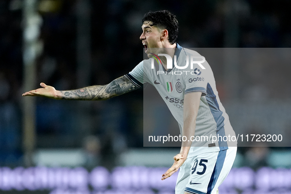 Alessandro Bastoni of FC Internazionale reacts during the Serie A Enilive match between Empoli FC and FC Internazionale at Stadio Carlo Cast...