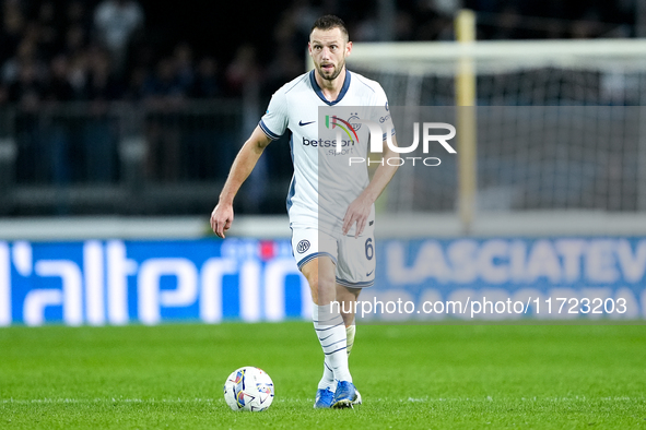 Stefan de Vrij of FC Internazionale during the Serie A Enilive match between Empoli FC and FC Internazionale at Stadio Carlo Castellani on O...