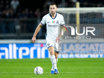 Stefan de Vrij of FC Internazionale during the Serie A Enilive match between Empoli FC and FC Internazionale at Stadio Carlo Castellani on O...