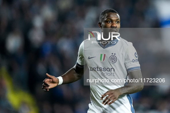 Marcus Thuram of FC Internazionale looks on during the Serie A Enilive match between Empoli FC and FC Internazionale at Stadio Carlo Castell...