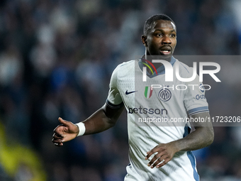 Marcus Thuram of FC Internazionale looks on during the Serie A Enilive match between Empoli FC and FC Internazionale at Stadio Carlo Castell...