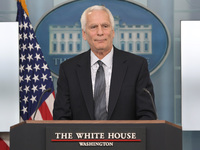 Chair of the Council of Economic Advisers Jared Bernstein speaks about the economic situation during a press briefing in Washington DC, USA,...