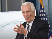 Chair of the Council of Economic Advisers Jared Bernstein speaks about the economic situation during a press briefing in Washington DC, USA,...