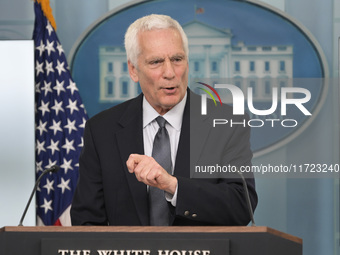 Chair of the Council of Economic Advisers Jared Bernstein speaks about the economic situation during a press briefing in Washington DC, USA,...