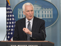 Chair of the Council of Economic Advisers Jared Bernstein speaks about the economic situation during a press briefing in Washington DC, USA,...