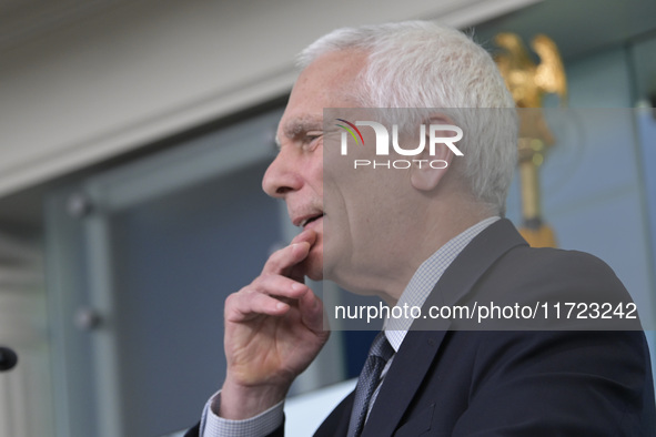 Chair of the Council of Economic Advisers Jared Bernstein speaks about the economic situation during a press briefing in Washington DC, USA,...