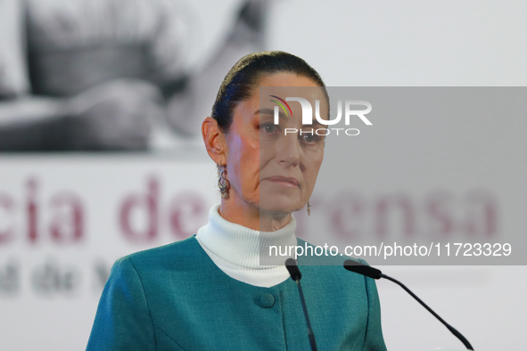 Mexico's President, Claudia Sheinbaum Pardo, speaks about the statement by the United States ambassador to Mexico, Ken Salazar, regarding th...