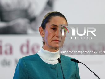 Mexico's President, Claudia Sheinbaum Pardo, speaks about the statement by the United States ambassador to Mexico, Ken Salazar, regarding th...