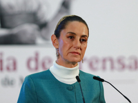 Mexico's President, Claudia Sheinbaum Pardo, speaks about the statement by the United States ambassador to Mexico, Ken Salazar, regarding th...