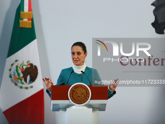 Mexico's President, Claudia Sheinbaum Pardo, speaks about the statement by the United States ambassador to Mexico, Ken Salazar, regarding th...