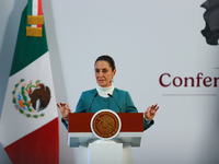 Mexico's President, Claudia Sheinbaum Pardo, speaks about the statement by the United States ambassador to Mexico, Ken Salazar, regarding th...