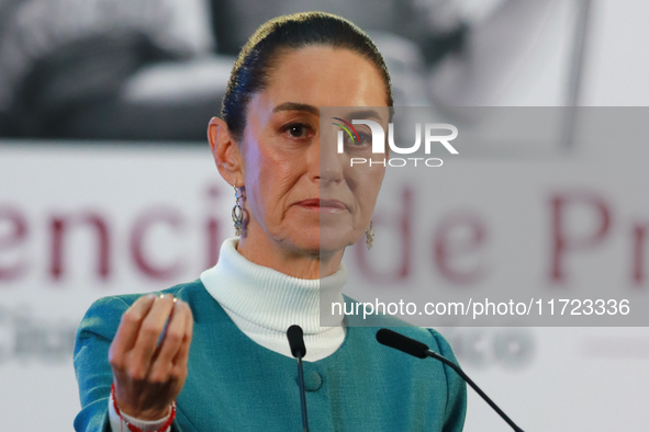 Mexico's President, Claudia Sheinbaum Pardo, speaks about the statement by the United States ambassador to Mexico, Ken Salazar, regarding th...