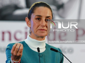 Mexico's President, Claudia Sheinbaum Pardo, speaks about the statement by the United States ambassador to Mexico, Ken Salazar, regarding th...