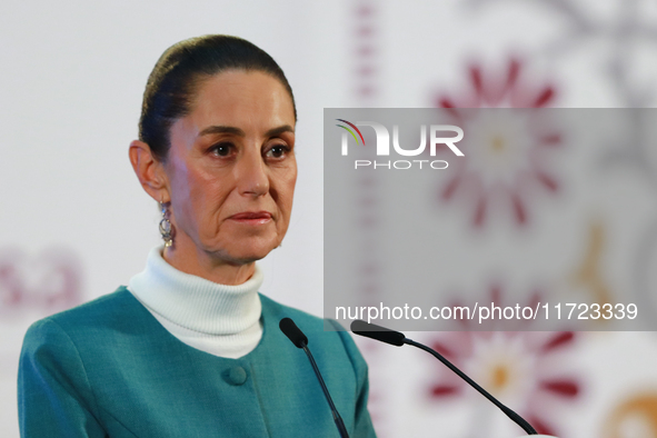 Mexico's President, Claudia Sheinbaum Pardo, speaks about the statement by the United States ambassador to Mexico, Ken Salazar, regarding th...