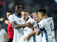 Davide Frattesi of FC Internazionale celebrates after scoring first goal during the Serie A Enilive match between Empoli FC and FC Internazi...