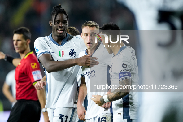 Davide Frattesi of FC Internazionale celebrates after scoring first goal during the Serie A Enilive match between Empoli FC and FC Internazi...